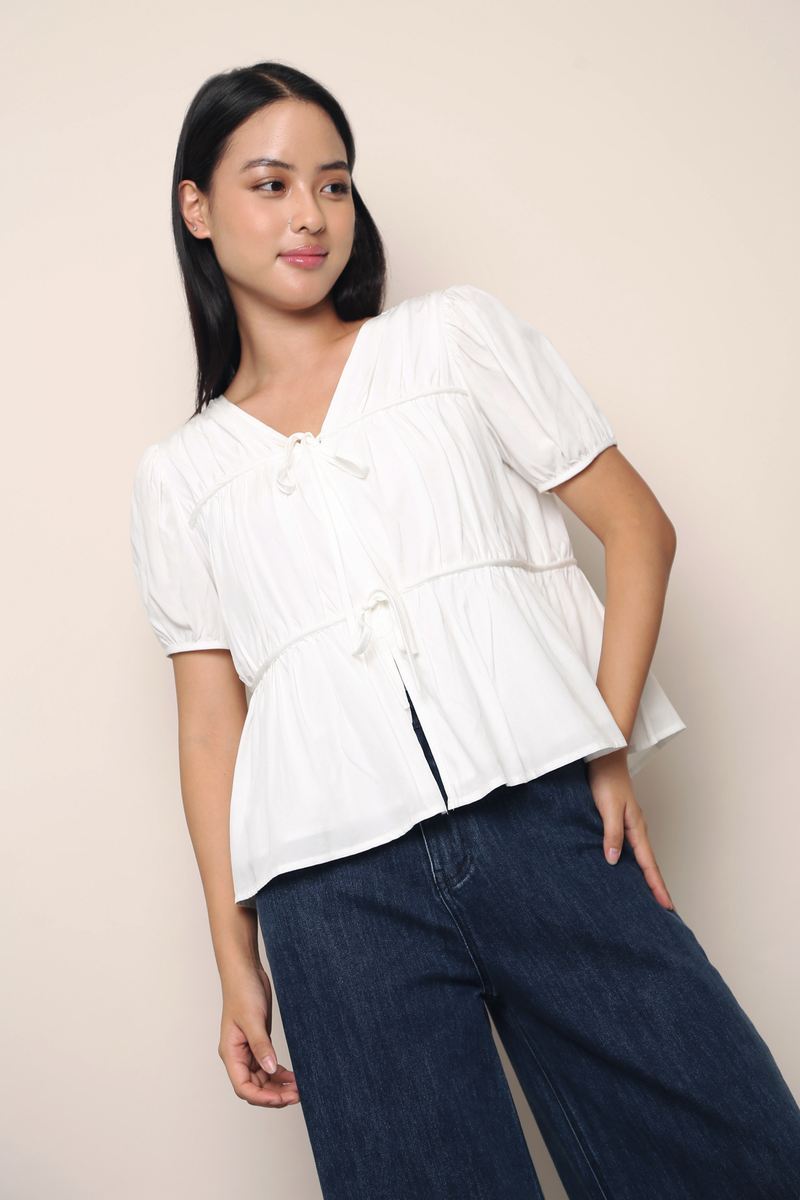 Fab Pleats V2 Blouse White