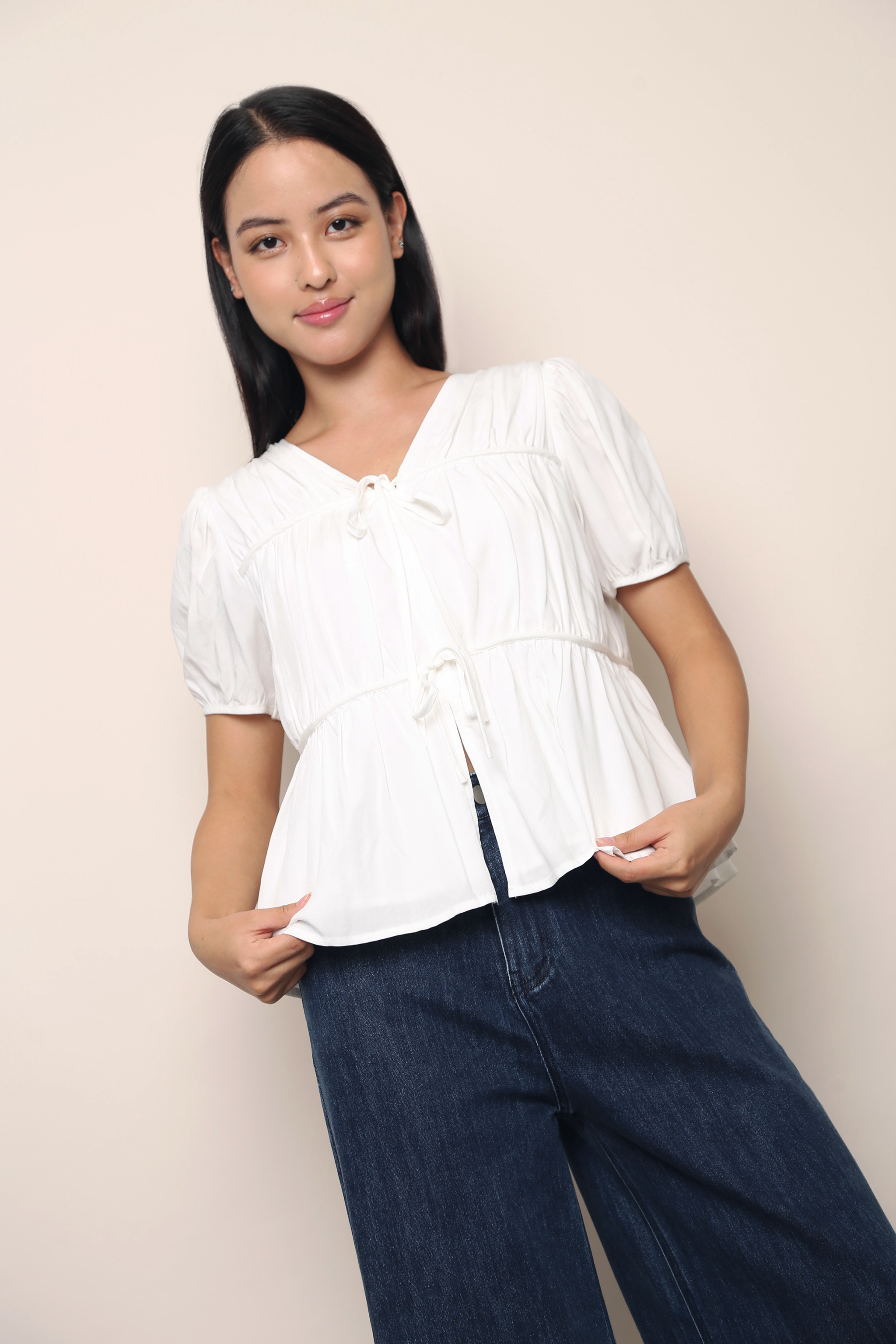 Fab Pleats V2 Blouse White