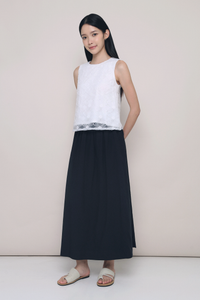 Falling Petals Embroidered Top White