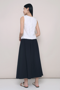 Falling Petals Embroidered Top White