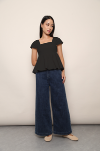 Fan Flair Top Black