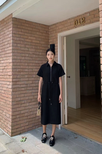 Fast Lane Utility Midi Dress Black