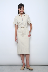Fast Lane Utility Midi Dress Ivory