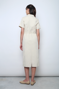 Fast Lane Utility Midi Dress Ivory