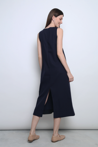 Field Song Linen Midi Dress Twilight Navy (Backorder)