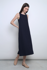 Field Song Linen Midi Dress Twilight Navy (Backorder)