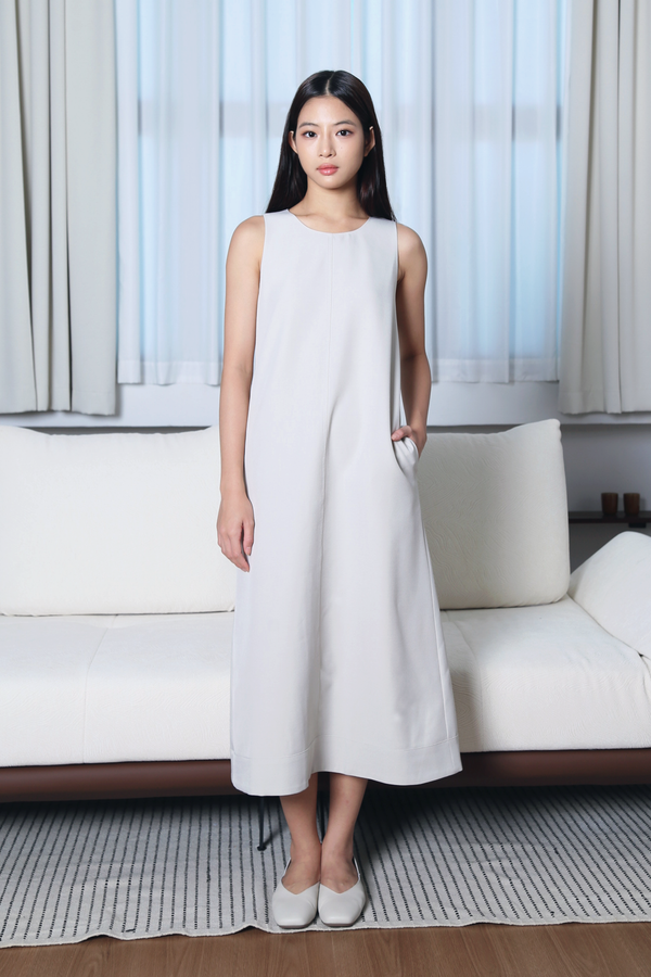 Field Song V2 Midi Dress Cream (Backorder)