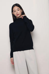 First Frost Turtle Neck Knit Pullover Black (Backorder)