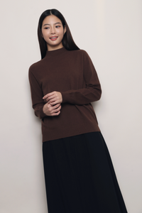 First Frost Turtle Neck Knit Pullover Chocolate (Backorder)