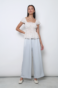 Fleurine Fan Sleeves Top Beige