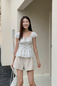 Fleurine Fan Sleeves Top White