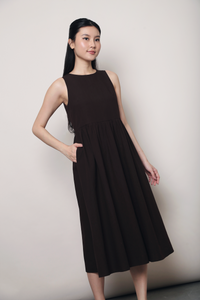 Flinders Sleeveless Midi Dress Brown (Backorder)