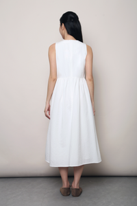Flinders Sleeveless Midi Dress White