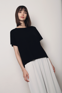 Forever Rib Knit Blouse Black