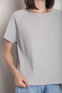 Forever Rib Knit Blouse Grey