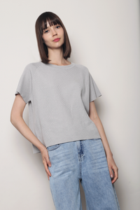 Forever Rib Knit Blouse Grey