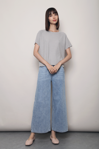 Forever Rib Knit Blouse Grey