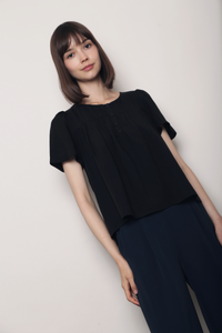 For Keeps Button Down Top Black