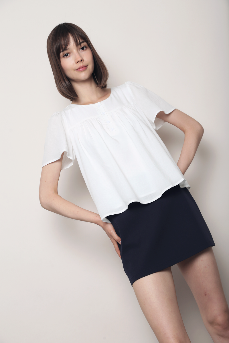 For Keeps Button Down Top White