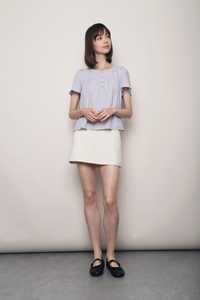 For Keeps Button Down Top Soft Blurple