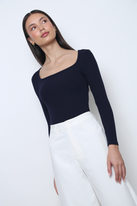 Frame Long Sleeves Top Navy