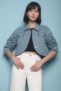 Frankle Curved Denim Jacket