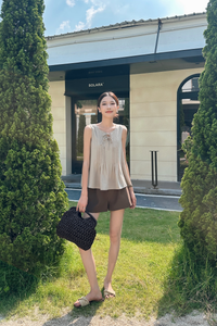 French Affair Pleat Blouse Grey