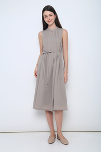 Freya Collared Midi Dress Taupe
