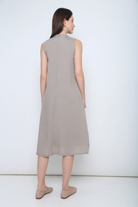 Freya Collared Midi Dress Taupe