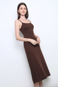 Frolick Strappy Midi Dress Chestnut Brown