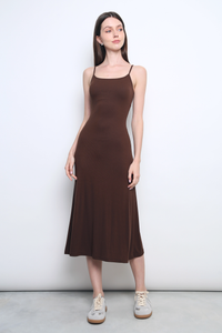 Frolick Strappy Midi Dress Chestnut Brown