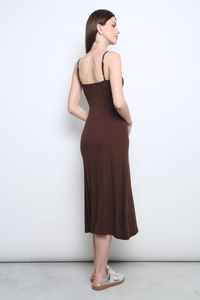 Frolick Strappy Midi Dress Chestnut Brown