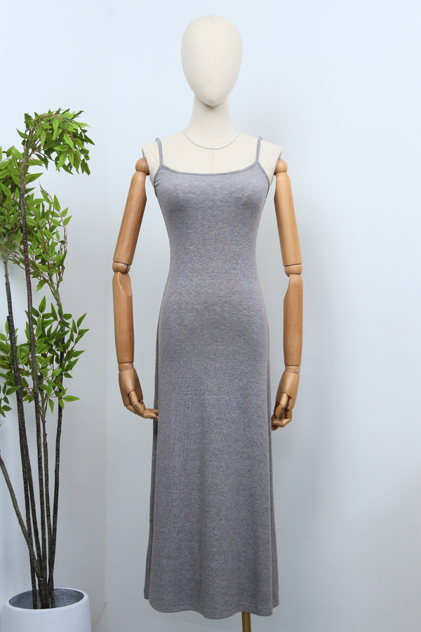 Frolick Strappy Midi Dress Heather Grey