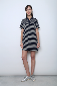 Game On Stripe Polo Dress Navy