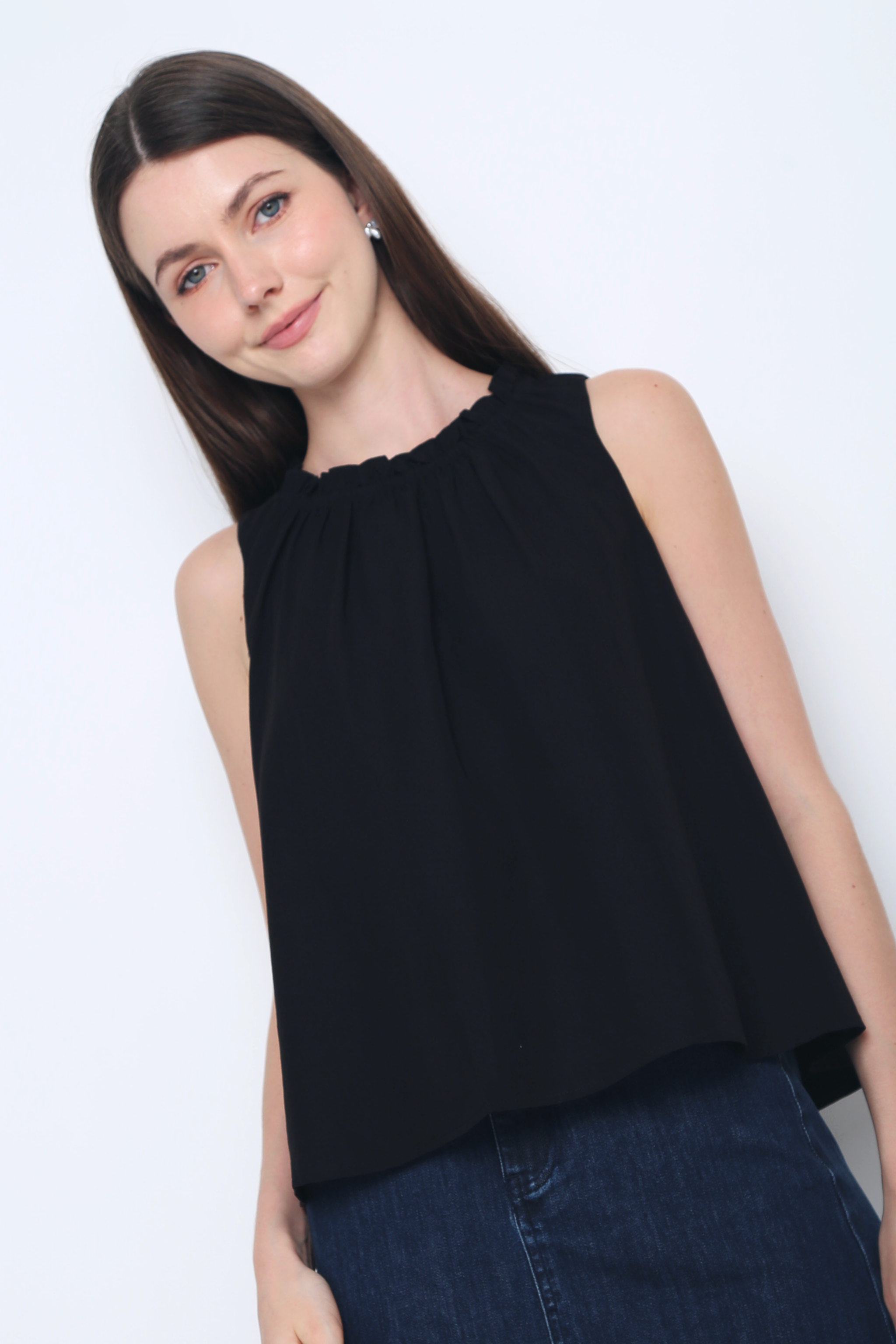 Graceous Ruffles Blouse Black