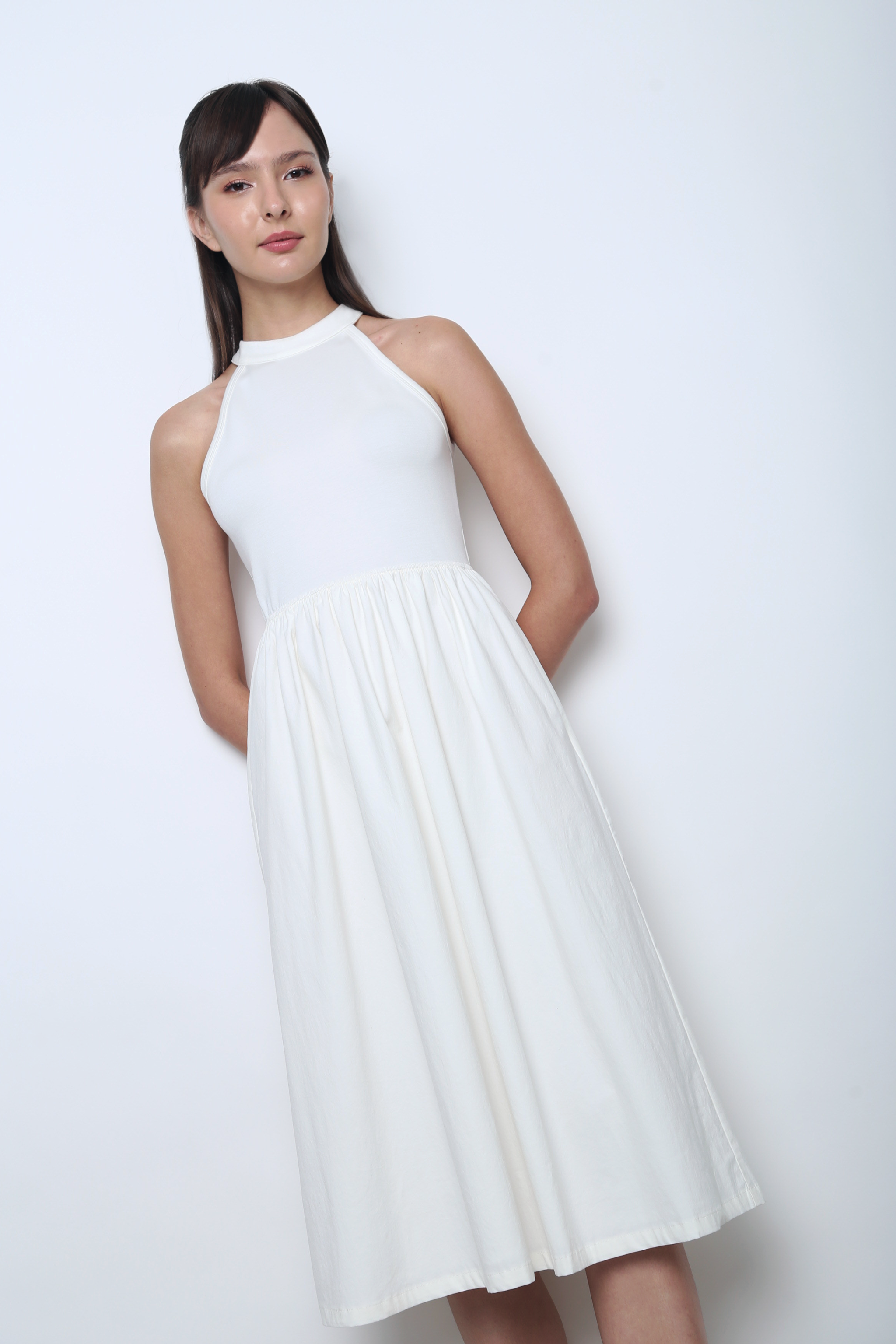 Grace Theory Midi Dress White