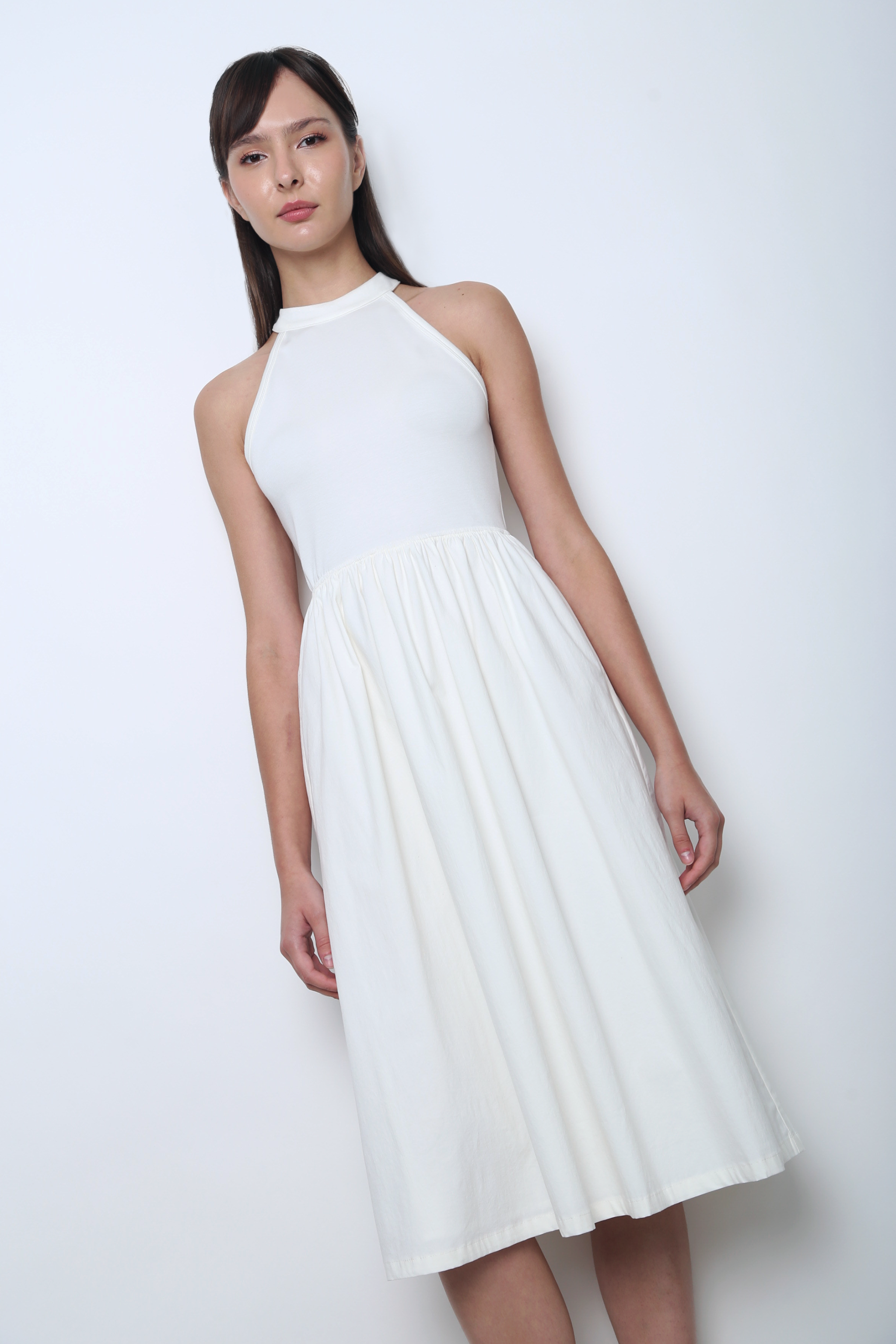 Grace Theory Midi Dress White