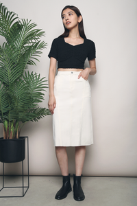 Gwen Textured Cropped Top Black
