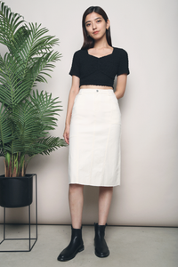 Gwen Textured Cropped Top Black