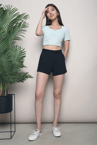 Gwen Textured Cropped Top Sky