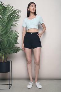 Gwen Textured Cropped Top Sky