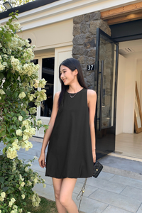 Hara Sleeveless Bubble Dress Black (Preorder)