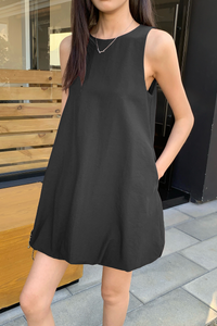 Hara Sleeveless Bubble Dress Black (Preorder)