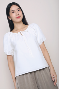 Heirloom Puffed Sleeves Blouse White