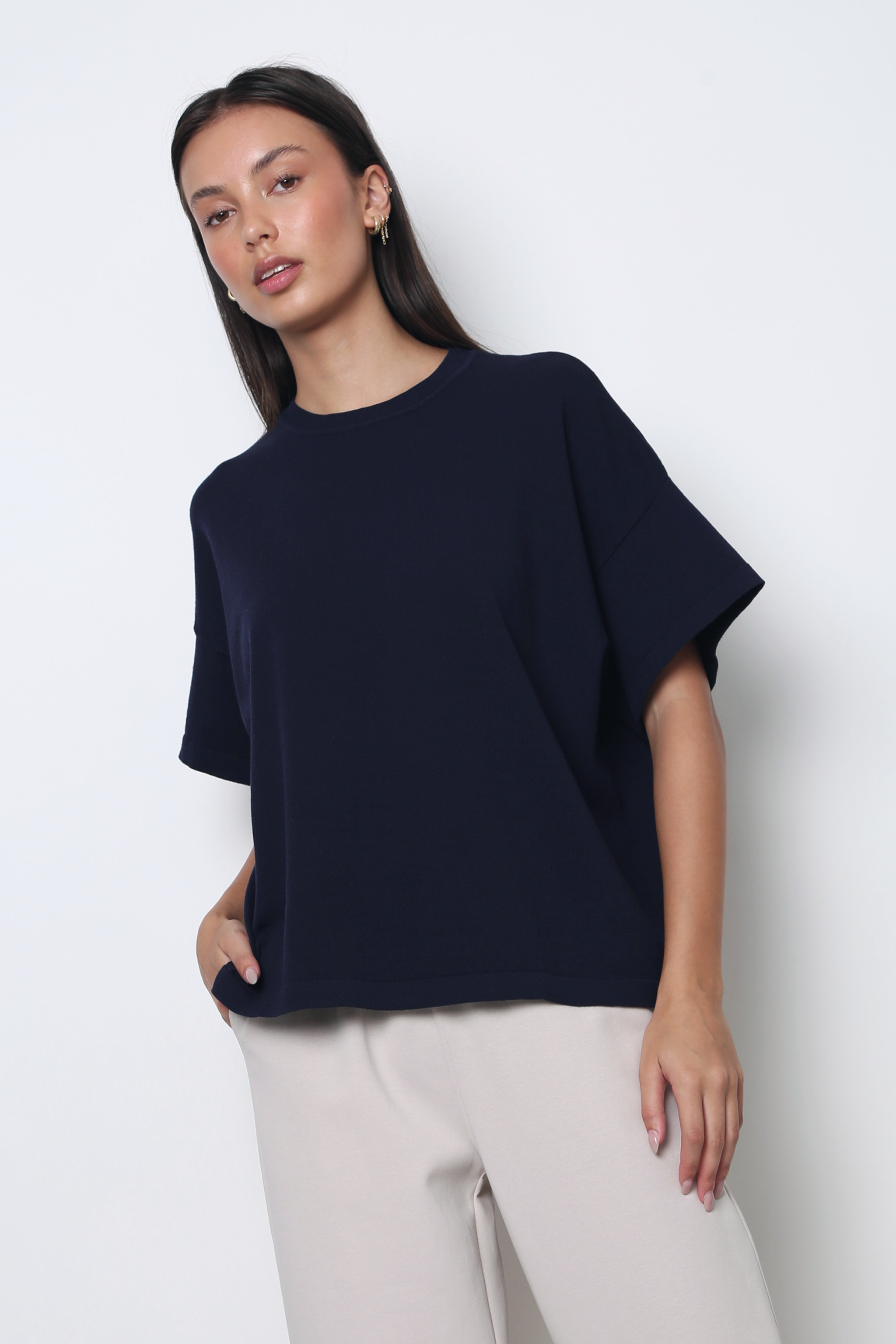 Heritage Crew Neck Knit Tee Deep Navy