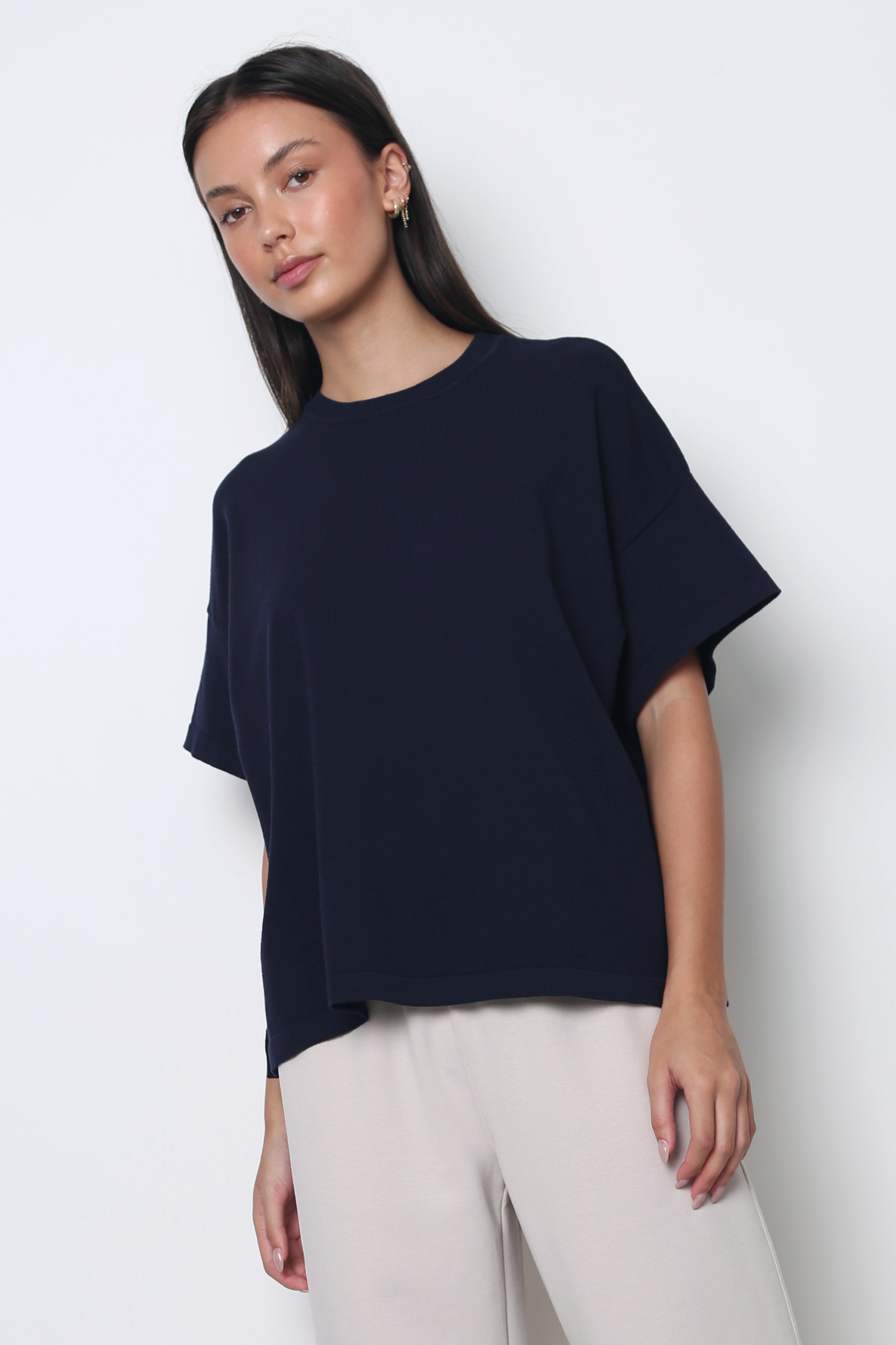 Heritage Crew Neck Knit Tee Deep Navy