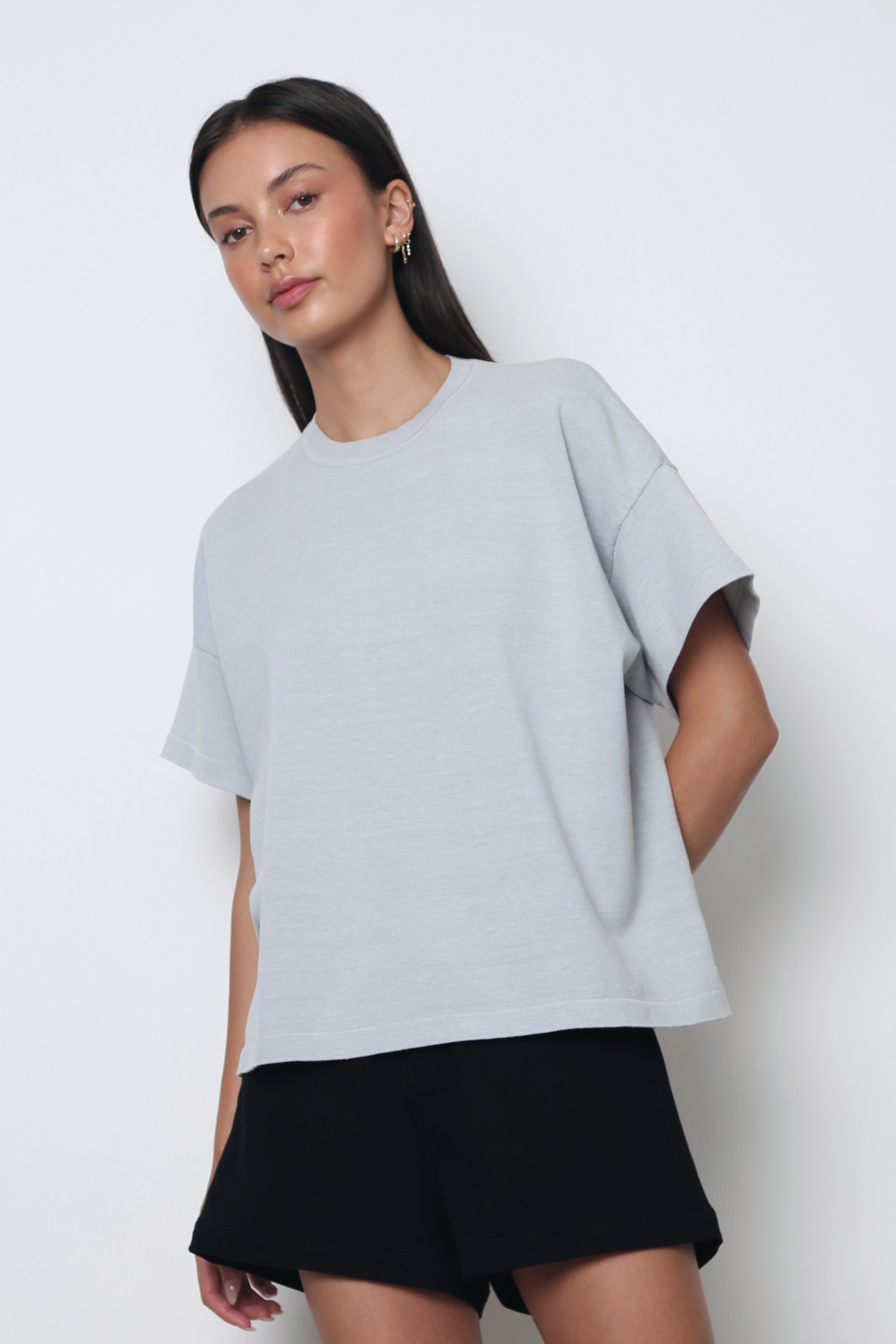 Heritage Crew Neck Knit Tee Ash Grey