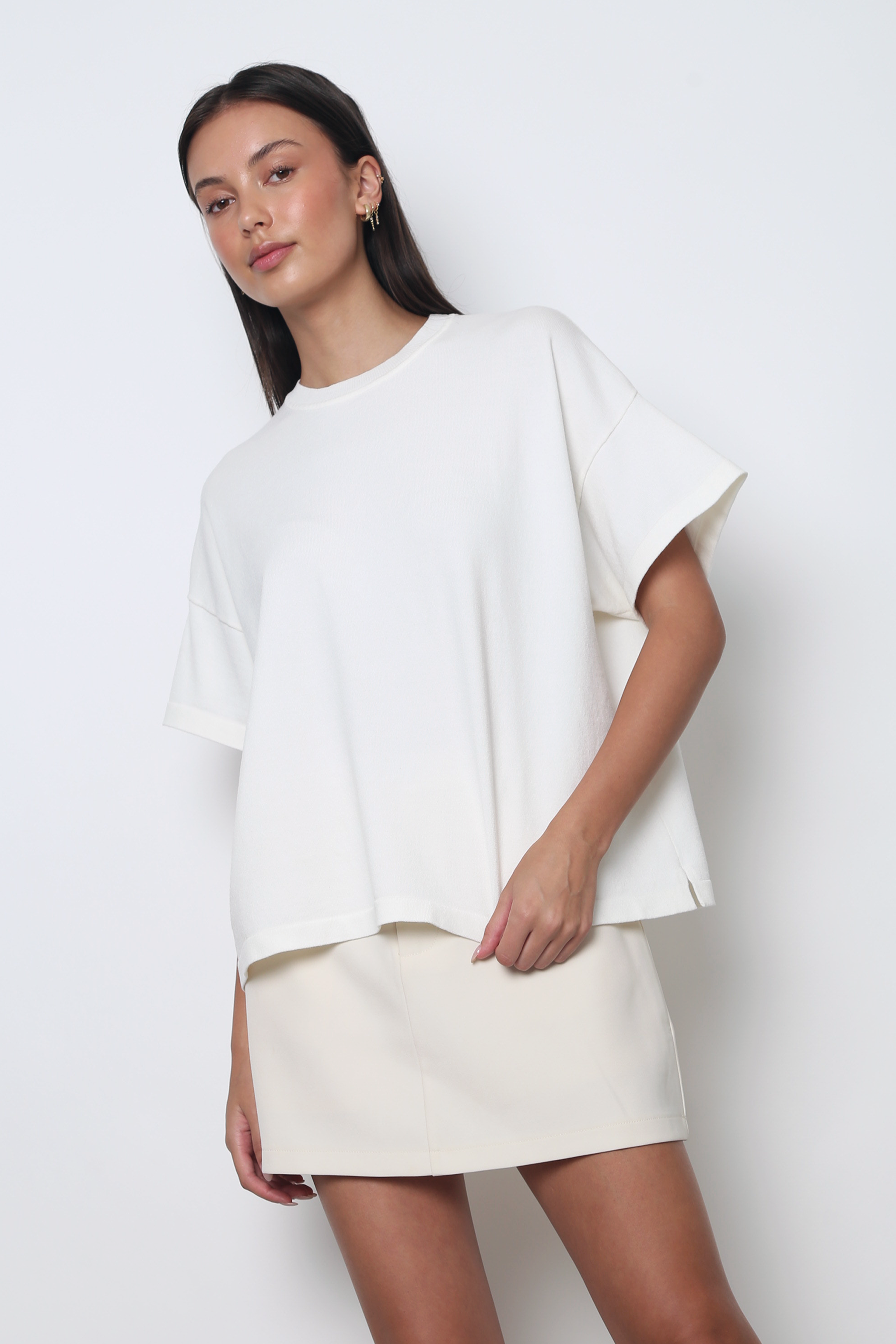 Heritage Crew Neck Knit Tee White