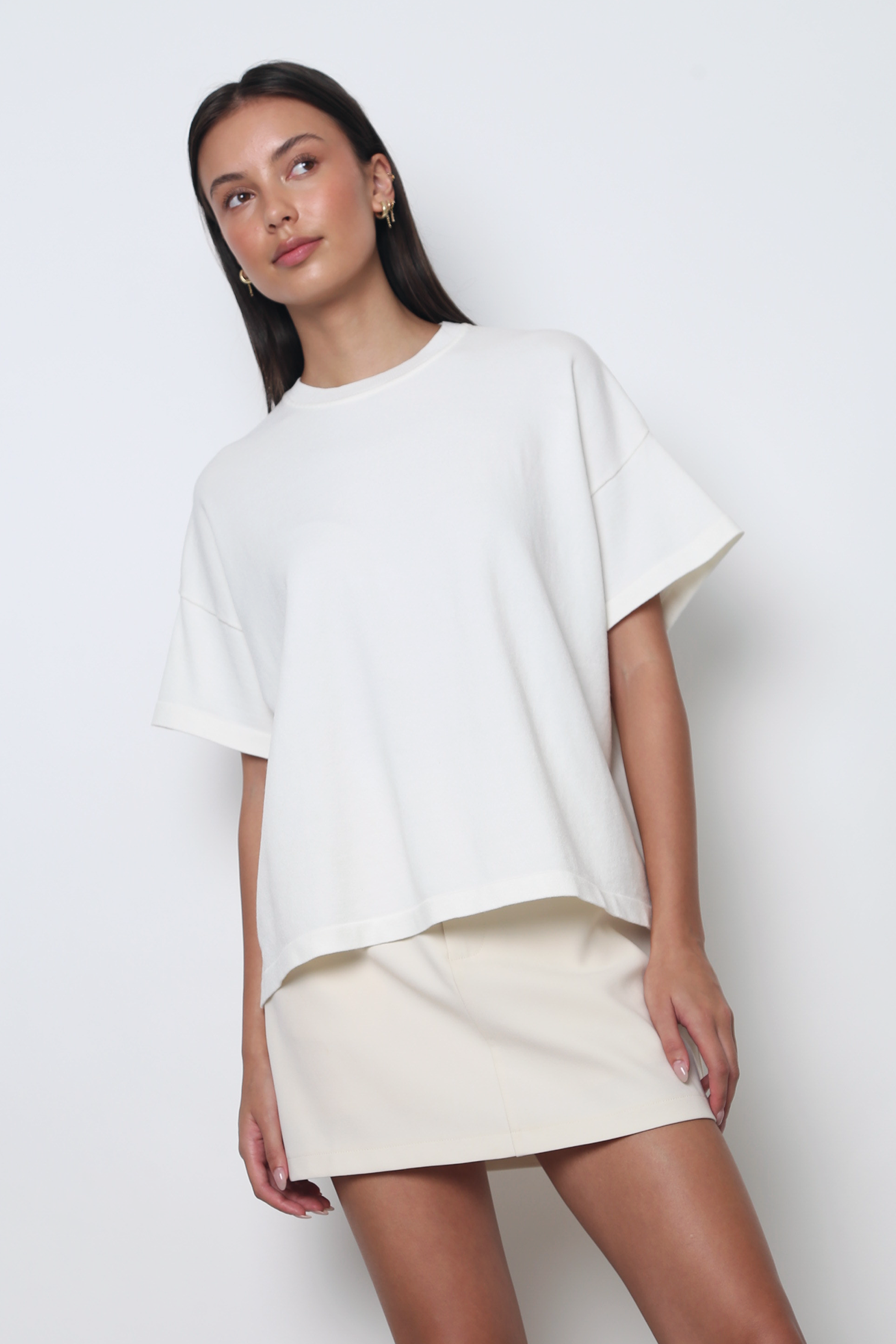 Heritage Crew Neck Knit Tee White