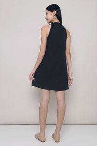 Sui Band Collar Dress Black